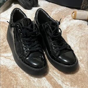 Fly London Black Leather Platform Creepers